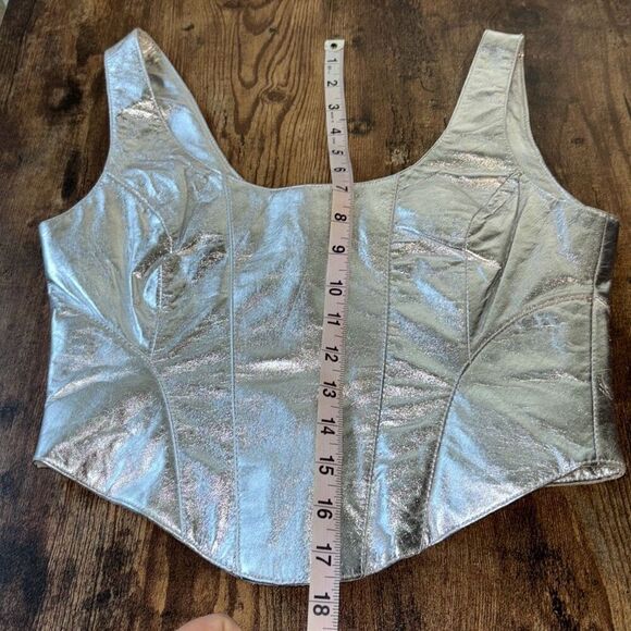 NWT Boot Barn Understated Leather metallic Mustang silver bustier coreset S - Picture 11 of 11